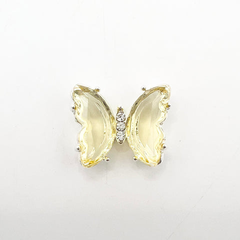 Queen - Nail Charms 10pc - #325 Silver Yellow Butterflies