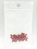 Queen - Nail Charms 10pc - #314 Gold Red Crystal Winged Butterflies