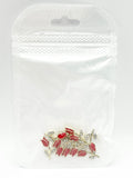 Queen - Nail Charms 10pc - #282 Gold Red Roses with Crystal Leaves