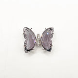 Queen - Nail Charms 10pc - #333 Silver Dark Purple Butterflies