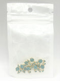 Queen - Nail Charms 10pc - #261 Gold Light Blue Barbies