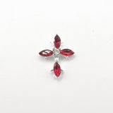 Queen - Nail Charms 10pc - #385 Silver Red Crystal Crosses