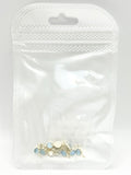 Queen - Nail Charms 10pc - #212 Gold Blue Pearl Half Rings