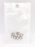 Queen - Nail Charms 10pc - #061 Silver Crystal Hearts