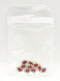 Queen - Nail Charms 10pc - #178 Gold Square Rubies with Arrow Crystals