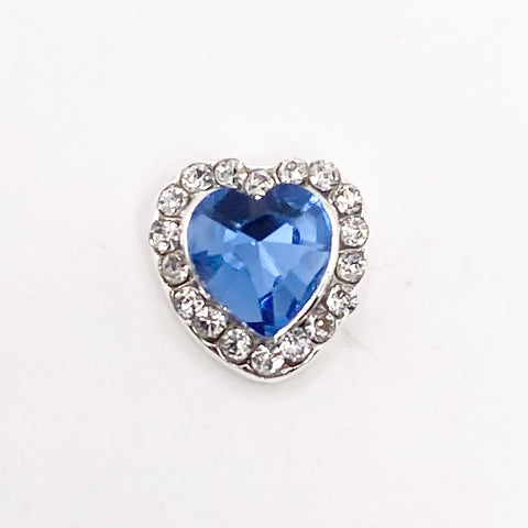 Queen - Nail Charms 10pc - #065 Silver Blue Hearts