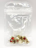 Queen - Nail Charms 10pc - #140 Gold Red Heart Crowns