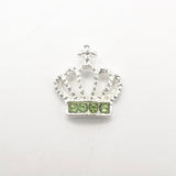 Queen - Nail Charms 10pc - #350 Silver Light Green Crystal Crowns