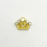 Queen - Nail Charms 10pc - #164 Gold Tiaras with Iridescent Stones