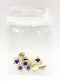 Queen - Nail Charms 10pc - #126 Gold Blue Heart Crowns