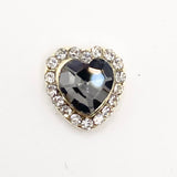 Queen - Nail Charms 10pc - #063 Gold Coal Hearts