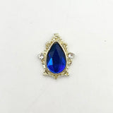 Queen - Nail Charms 10pc - #009 Gold Sapphire Teardrops