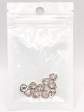 Queen - Nail Charms 10pc - #050 Silver Pink Hearts