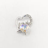 Queen - Nail Charms 10pc - #100 Silver "Love" Iridescent Crystal Hearts