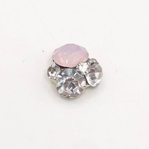 Queen - Nail Charms 10pc - #104 Gold Pink & White Crystal Clusters