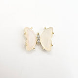 Queen - Nail Charms 10pc - #336 Gold Light Pink Butterflies