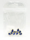 Queen - Nail Charms 10pc - #009 Gold Sapphire Teardrops