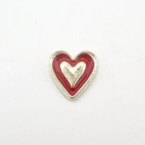 Queen - Nail Charms 10pc - #172 Gold Red Outline Hearts