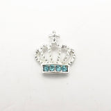 Queen - Nail Charms 10pc - #352 Silver Light Blue Crystal Crowns