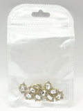 Queen - Nail Charms 10pc - #231 Gold Square Gems with Arrow Crystals