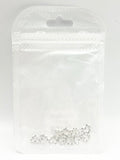 Queen - Nail Charms 10pc - #205 Silver Crystal Outlined Hearts