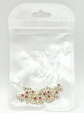 Queen - Nail Charms 10pc - #223 Gold “Love” Red Flowers