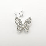 Queen - Nail Charms 10pc - #301 Silver White Crystal Butterflies with Mini