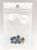 Queen - Nail Charms 10pc - #051 Gold Blue Hearts