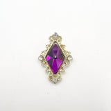 Queen - Nail Charms 10pc - #014 Gold Purple Diamonds