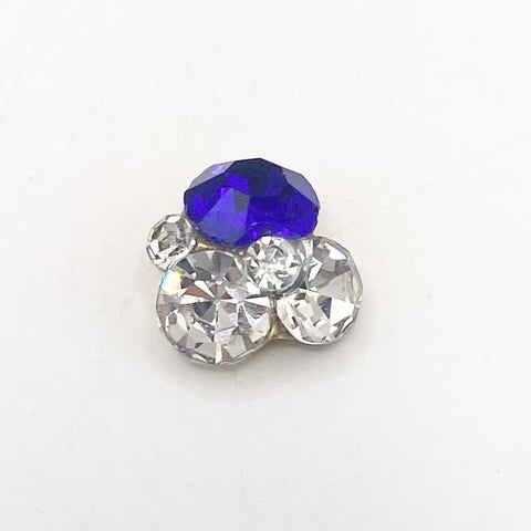 Queen - Nail Charms 10pc - #103 Gold Blue & White Crystal Clusters