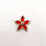 Queen - Nail Charms 10pc - #278 Gold Red Gem Stars