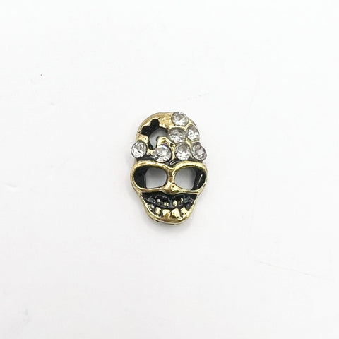 Queen - Nail Charms 10pc - #396 Gold Skulls with Plus Cross