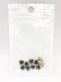 Queen - Nail Charms 10pc - #052 Gold Dark Purple Hearts