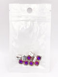 Queen - Nail Charms 10pc - #069 Silver Purple Squares