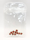 Queen - Nail Charms 10pc - #003 Gold Red Ovals