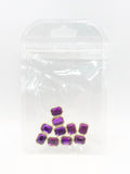 Queen - Nail Charms 10pc - #007 Gold Purple Rectangles